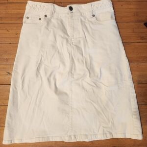 Women’s White A-Line Denim Skirt